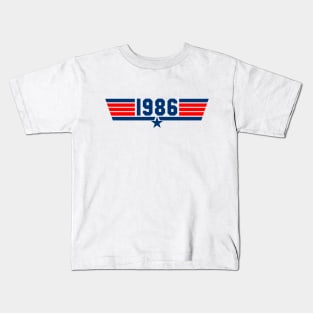 1986 Fighter Jet (White) Kids T-Shirt